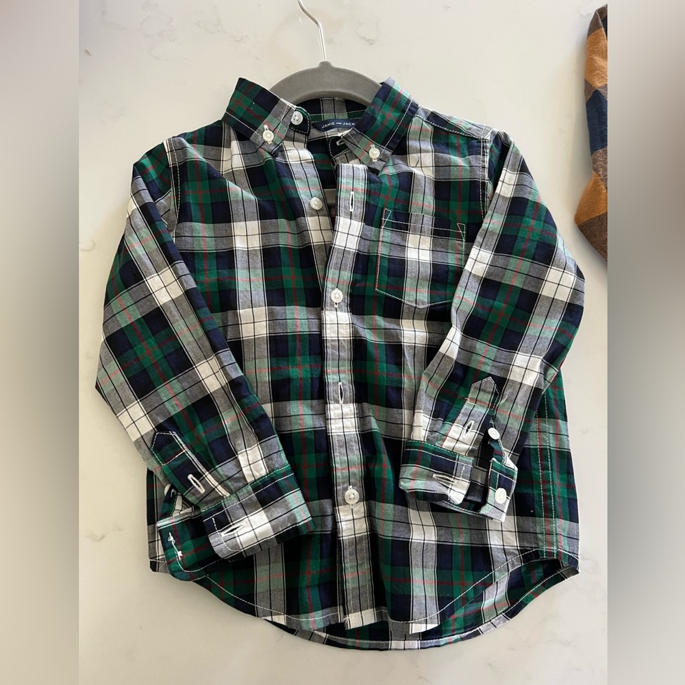 Janie and Jack button down Christmas shirt